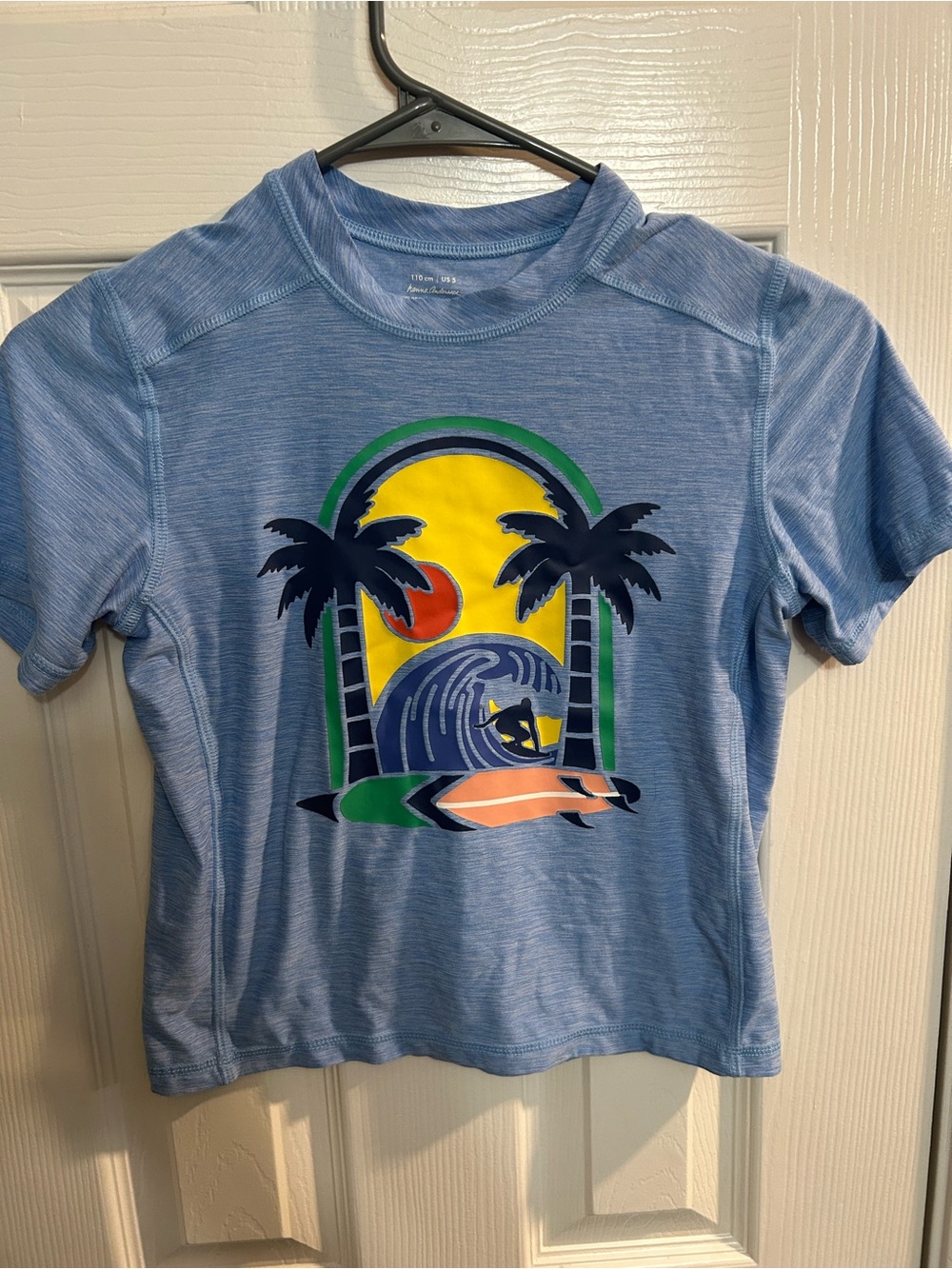Hanna Andersson Relaxed Fit Active UV Graphic T-Shirt 110 cm youth size 5 blue